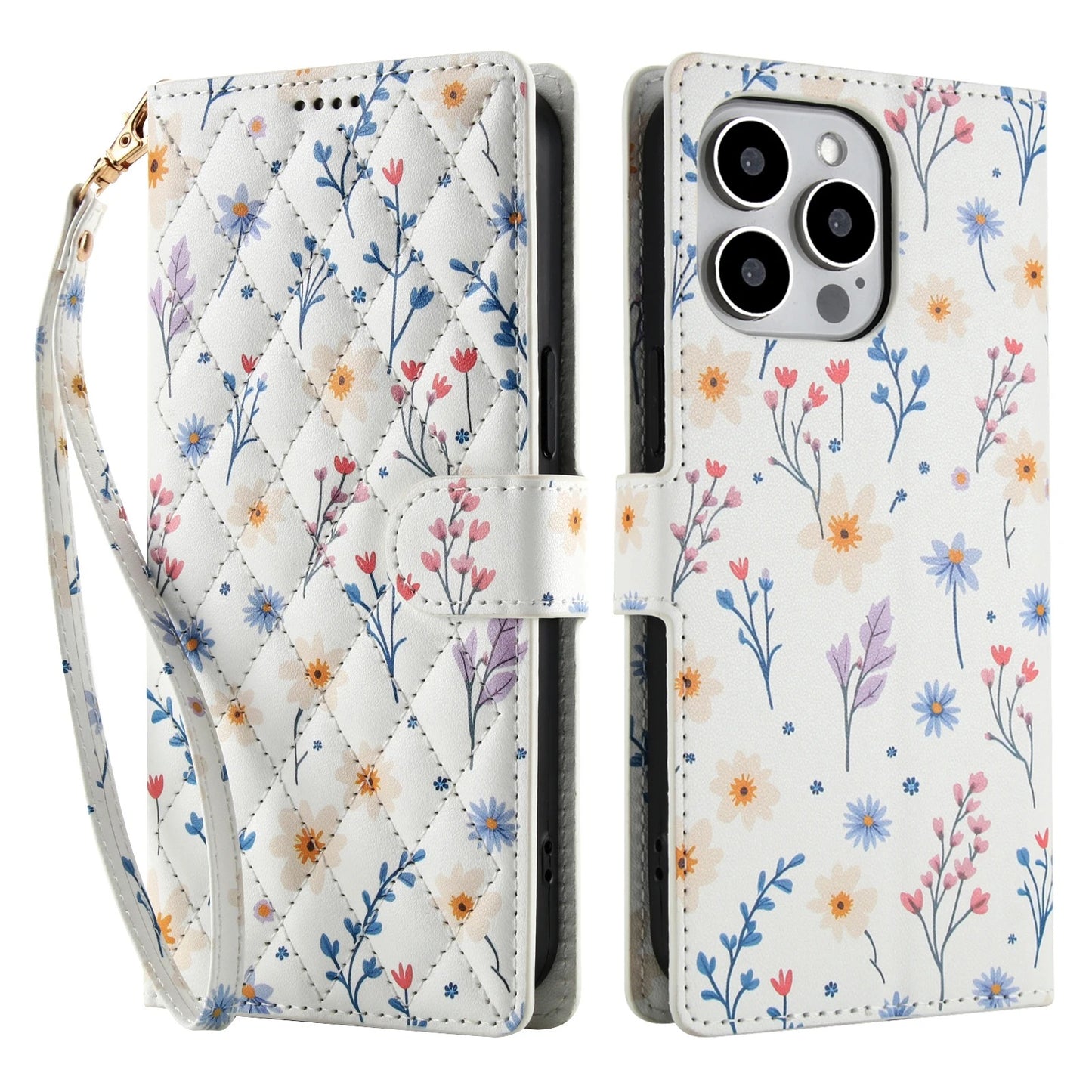 Etui imprimé floral à fermeture magnétique pour Redmi (série Note)