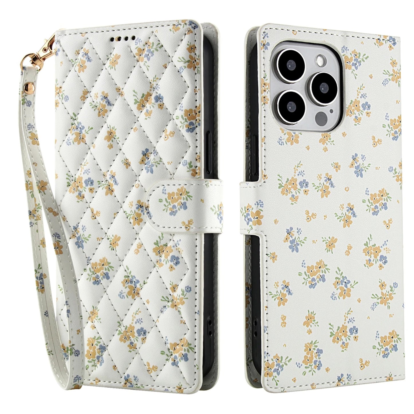 Etui imprimé floral à fermeture magnétique pour Redmi (série Note)