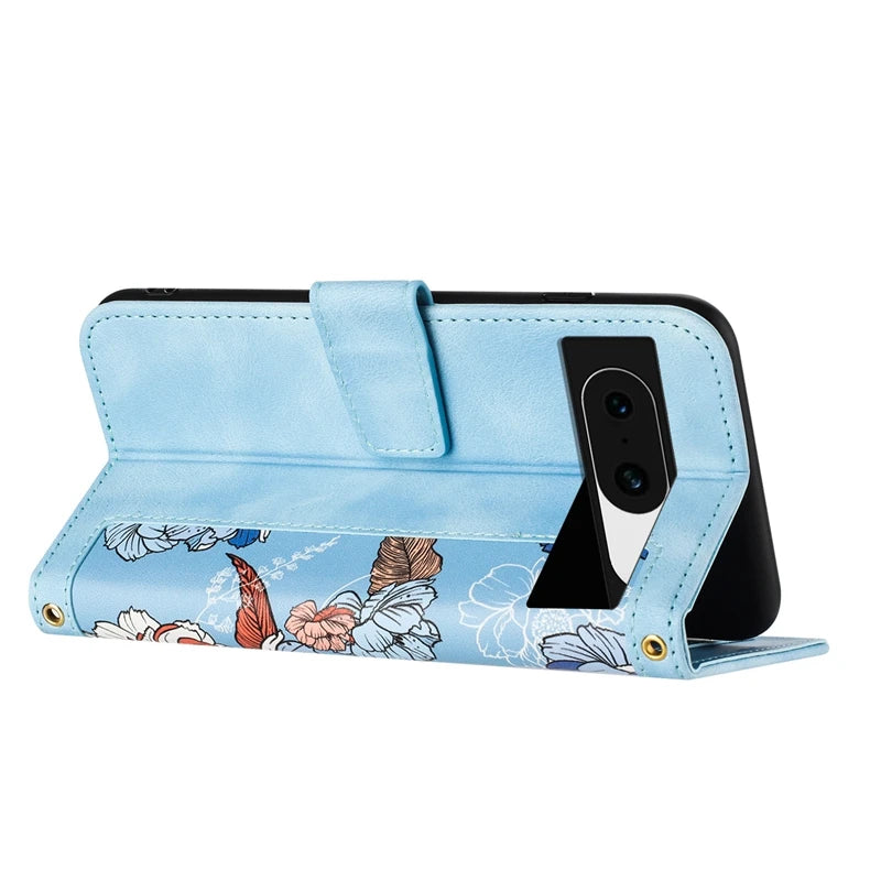 Etui imprimé floral à fermeture magnétique pour Google Pixel - www.Phone-Accessoires.fr