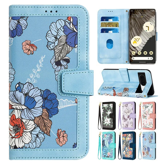 Etui imprimé floral à fermeture magnétique pour Google Pixel - www.Phone-Accessoires.fr