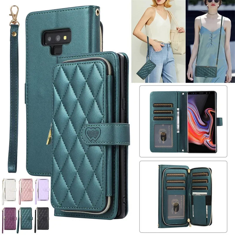 Etui portefeuille à bandoulière très élégant pour Samsung (série Note)