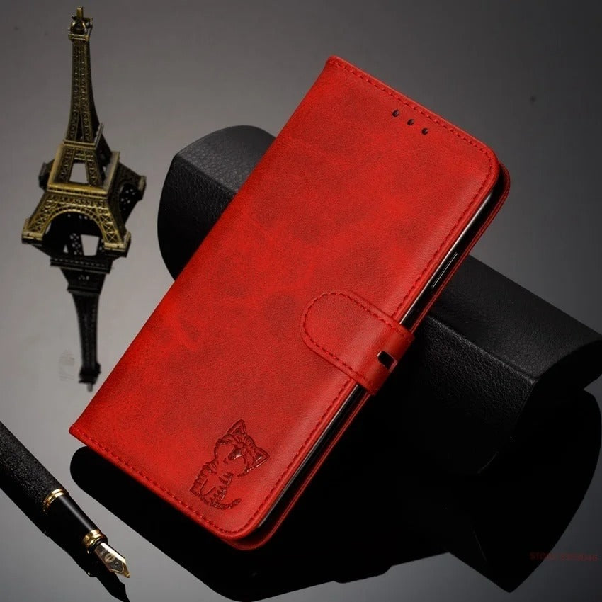 Etui motif chaton, pour protection Huawei (série Honor, Y et Nova)
