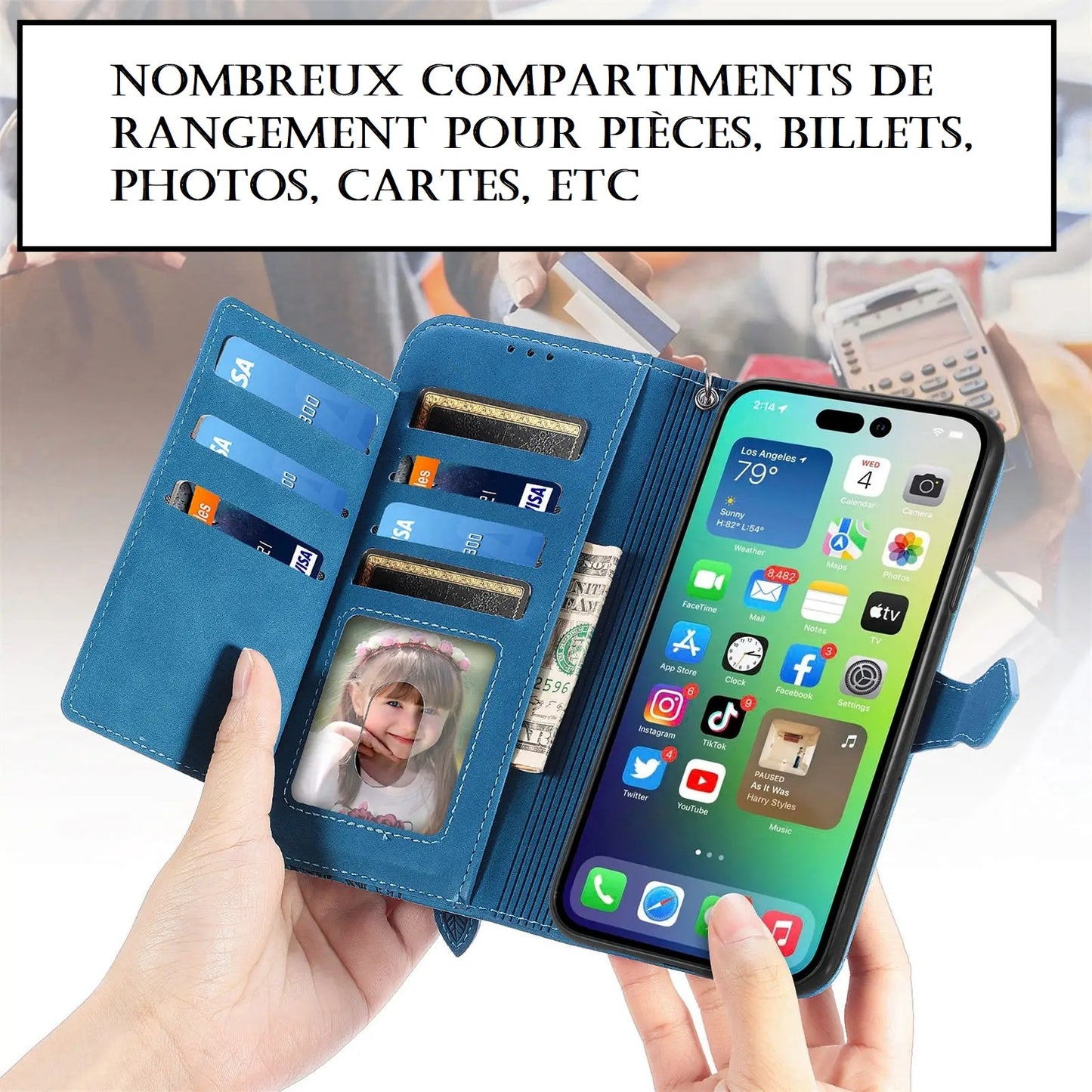 Etui de protection à bandoulière pour Oppo (série Reno)