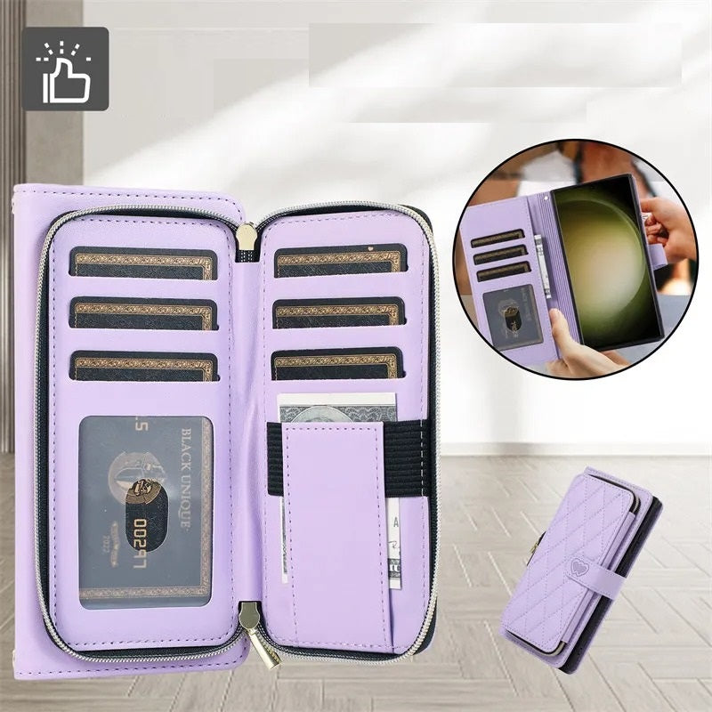 Etui portefeuille à bandoulière très élégant pour Samsung (série S début)