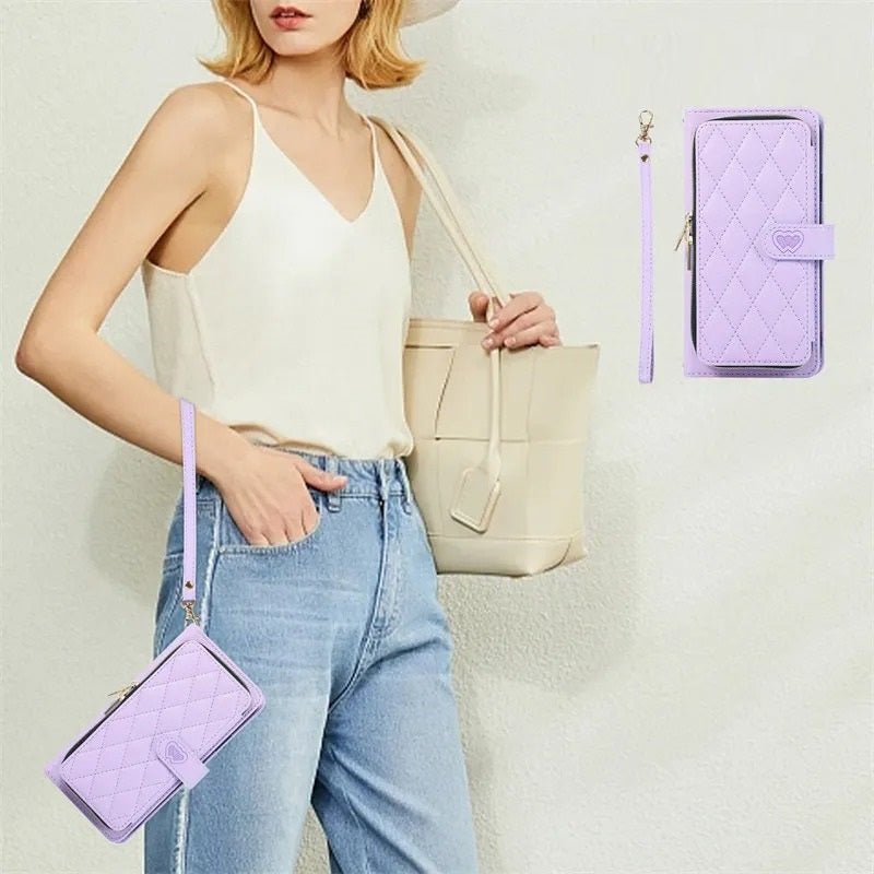 Etui portefeuille à bandoulière très élégant pour Samsung (série A fin)