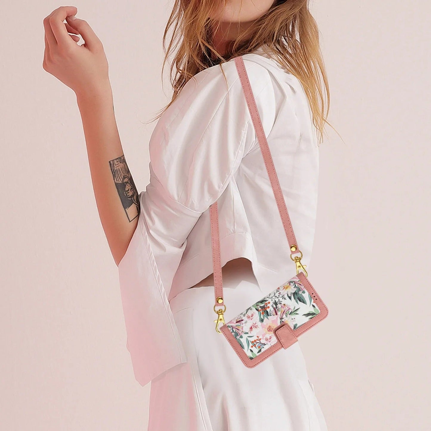 Etui imprimé floral à fermeture magnétique pour téléphones Samsung (série A fin)