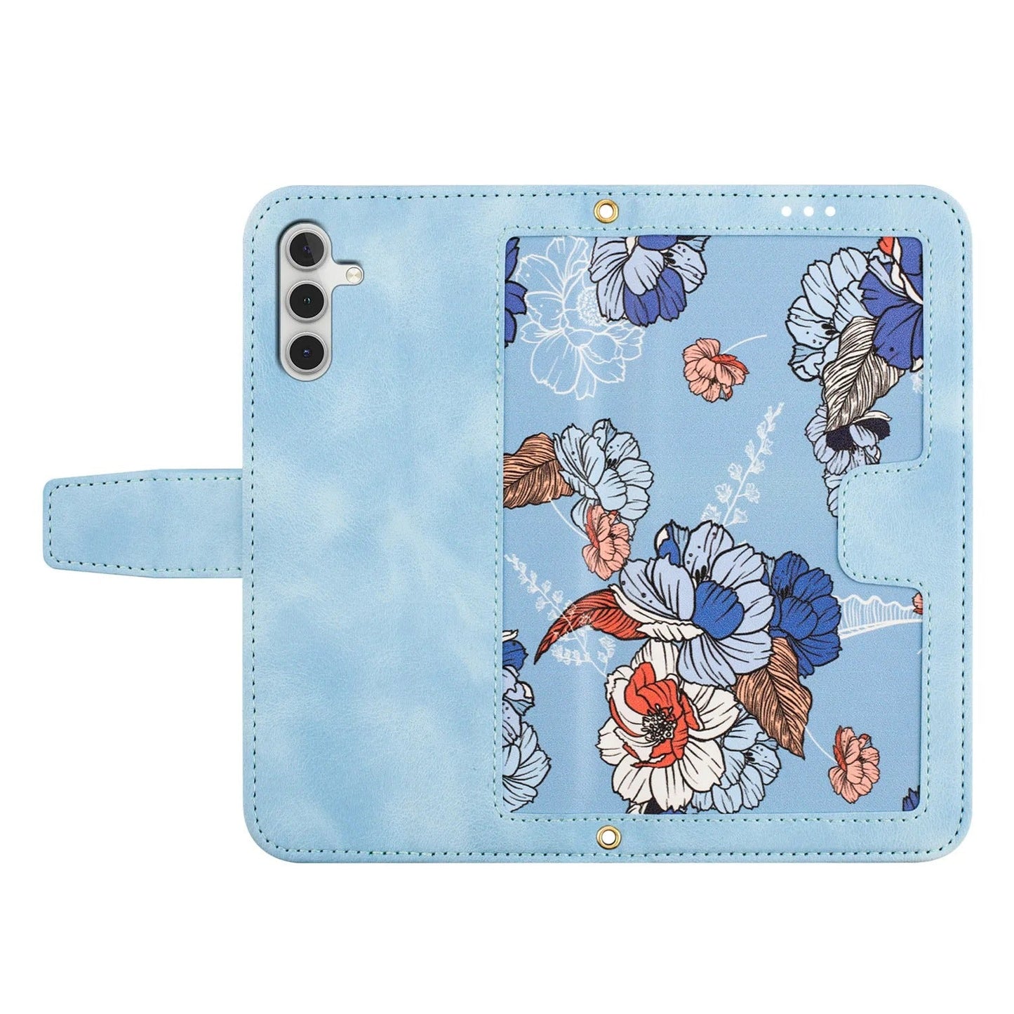 Etui imprimé floral à fermeture magnétique pour téléphones Samsung (série A fin)