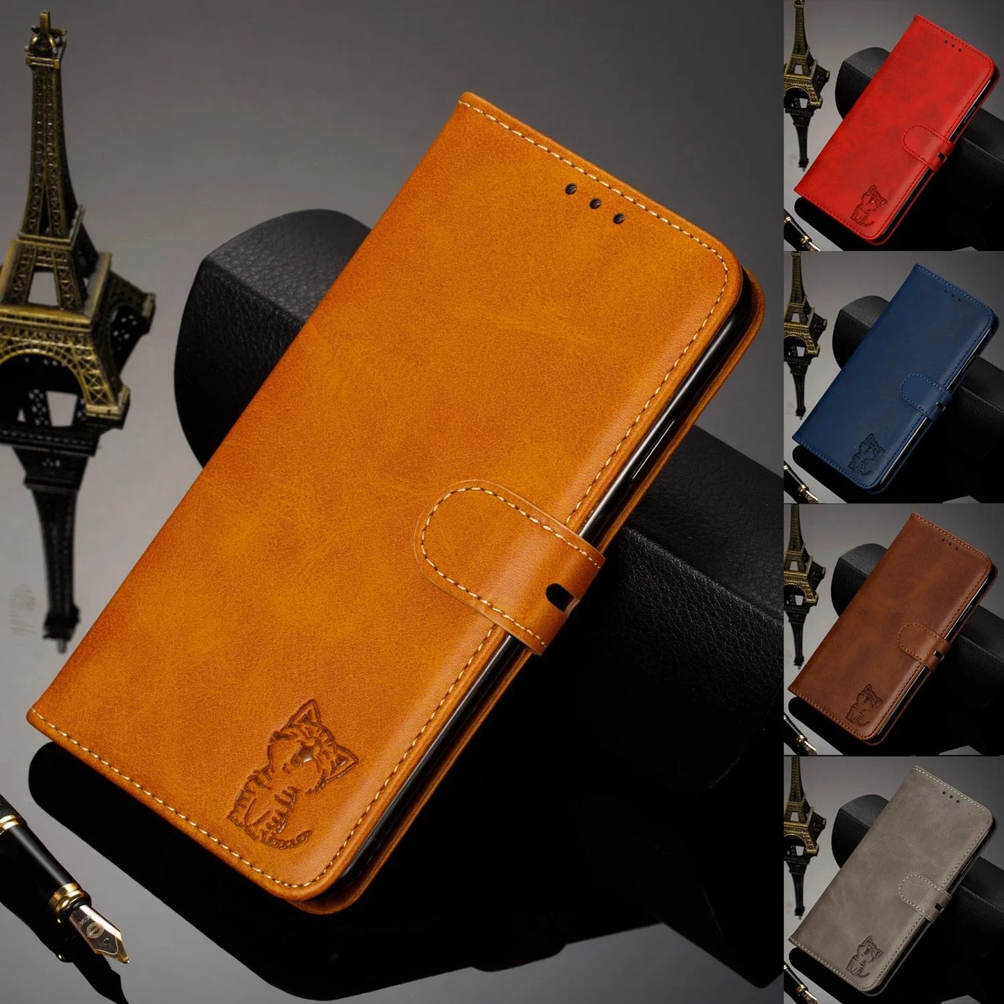 Etui motif chaton, pour protection Samsung (série S fin)