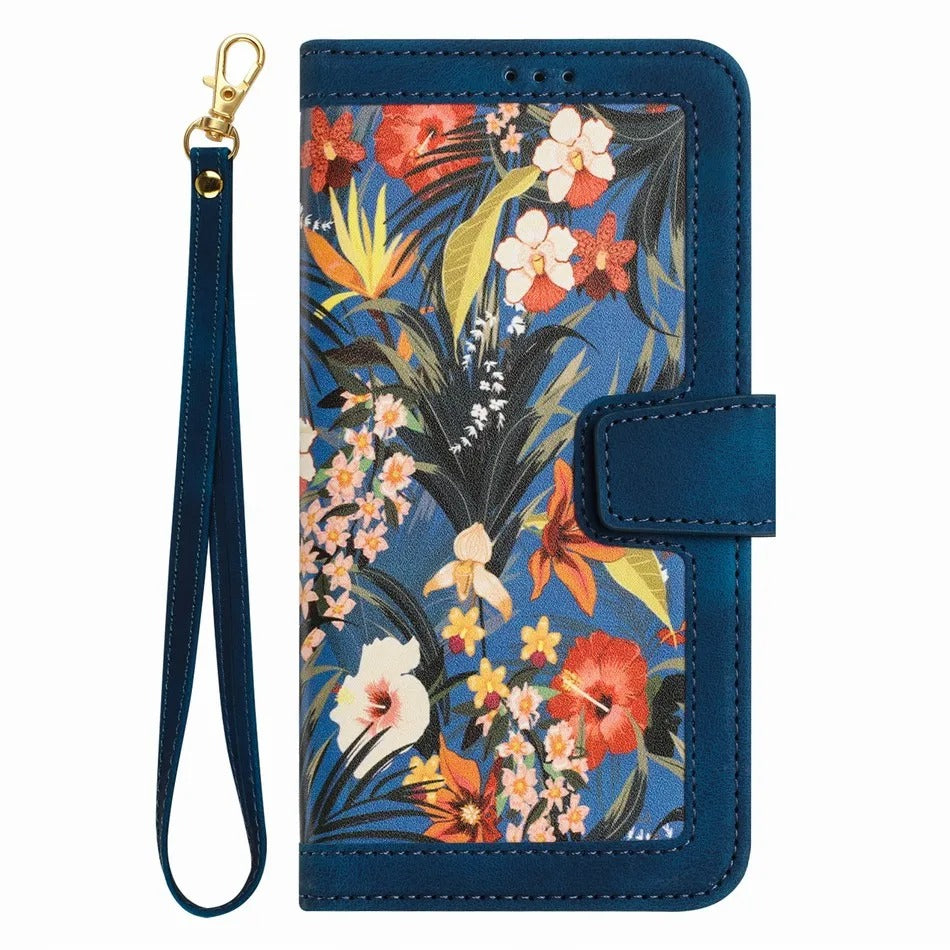 Etui imprimé floral à fermeture magnétique pour téléphones Samsung (série S) - www.Phone-Accessoires.fr