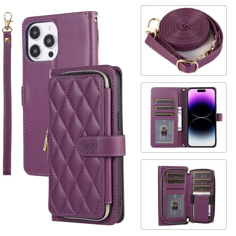 Etui portefeuille à bandoulière très élégant pour iPhone (du X au 13)