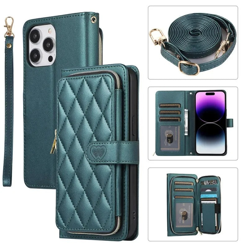 Etui portefeuille à bandoulière très élégant pour iPhone (du X au 13)