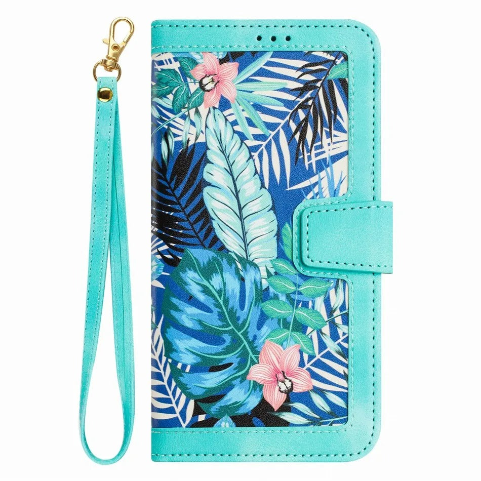 Etui imprimé floral à fermeture magnétique pour téléphones Samsung (série S) - www.Phone-Accessoires.fr