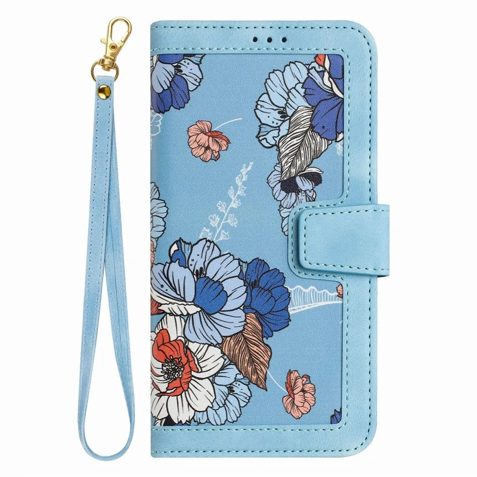 Etui imprimé floral à fermeture magnétique pour téléphones Samsung (série S) - www.Phone-Accessoires.fr