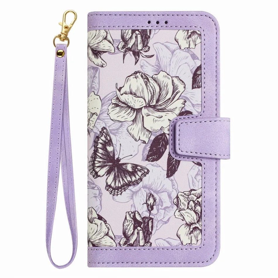 Etui imprimé floral à fermeture magnétique pour téléphones Samsung (série S) - www.Phone-Accessoires.fr