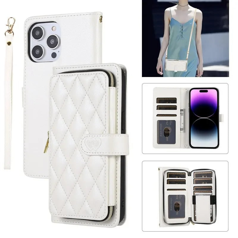 Etui portefeuille à bandoulière très élégant pour iPhone (du X au 13)