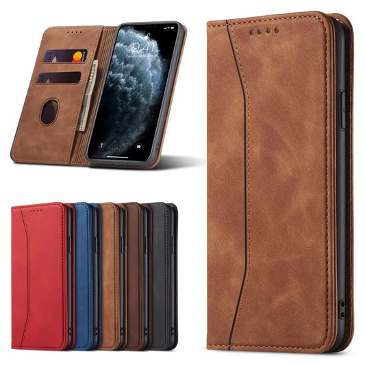 Etui de protection à fermeture magnétique pour iPhone (13 au 16)