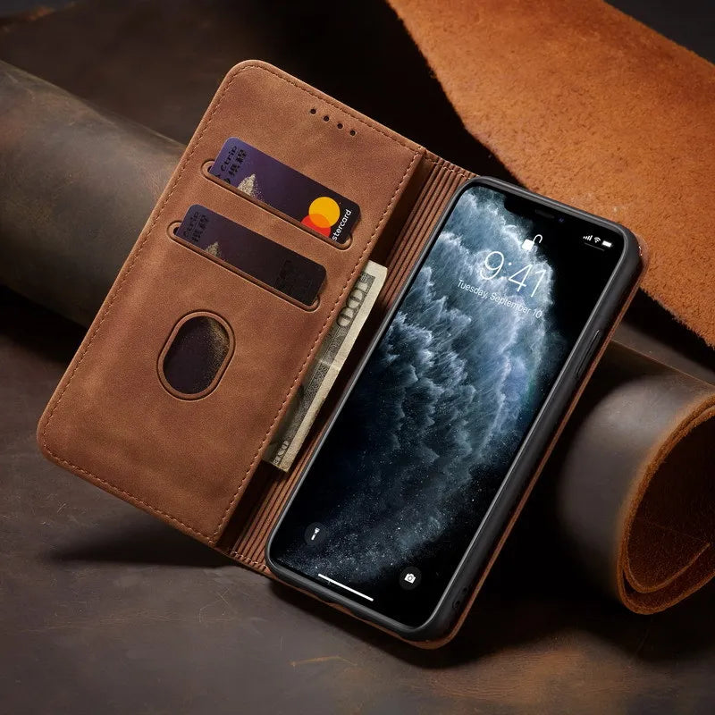 Etui de protection à fermeture magnétique pour iPhone (13 au 16)