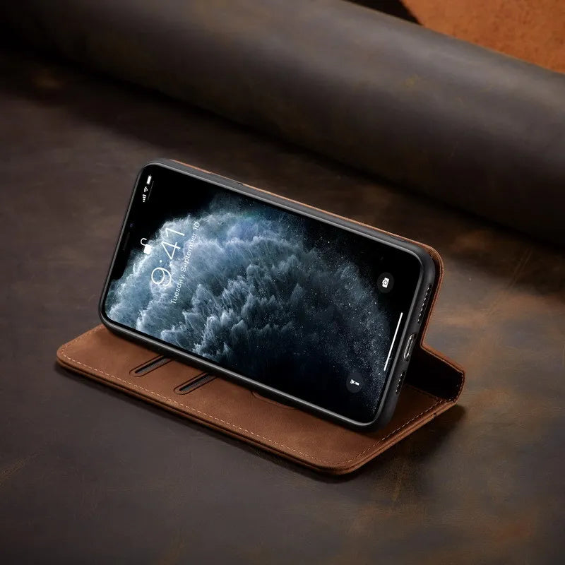 Etui de protection à fermeture magnétique pour iPhone (6 au 12)