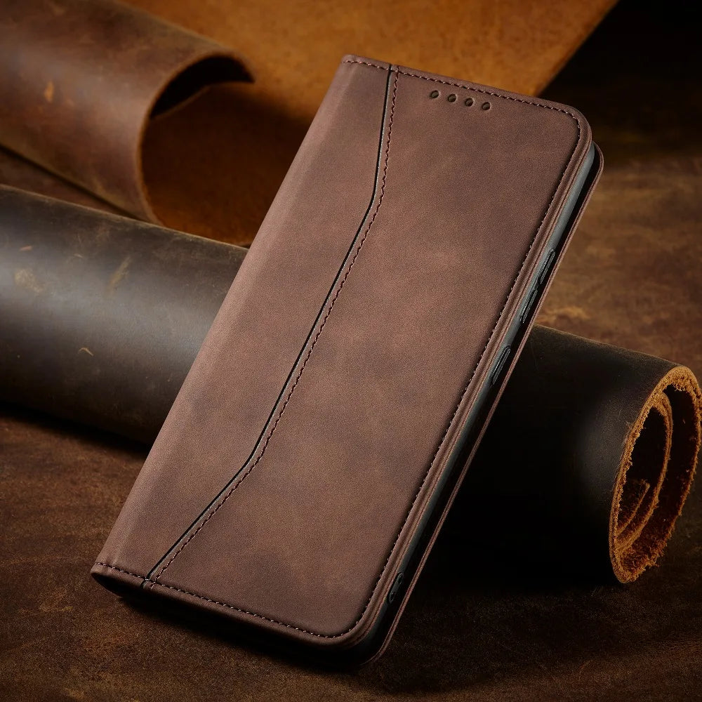 Etui de protection à fermeture magnétique pour Huawei (série P)