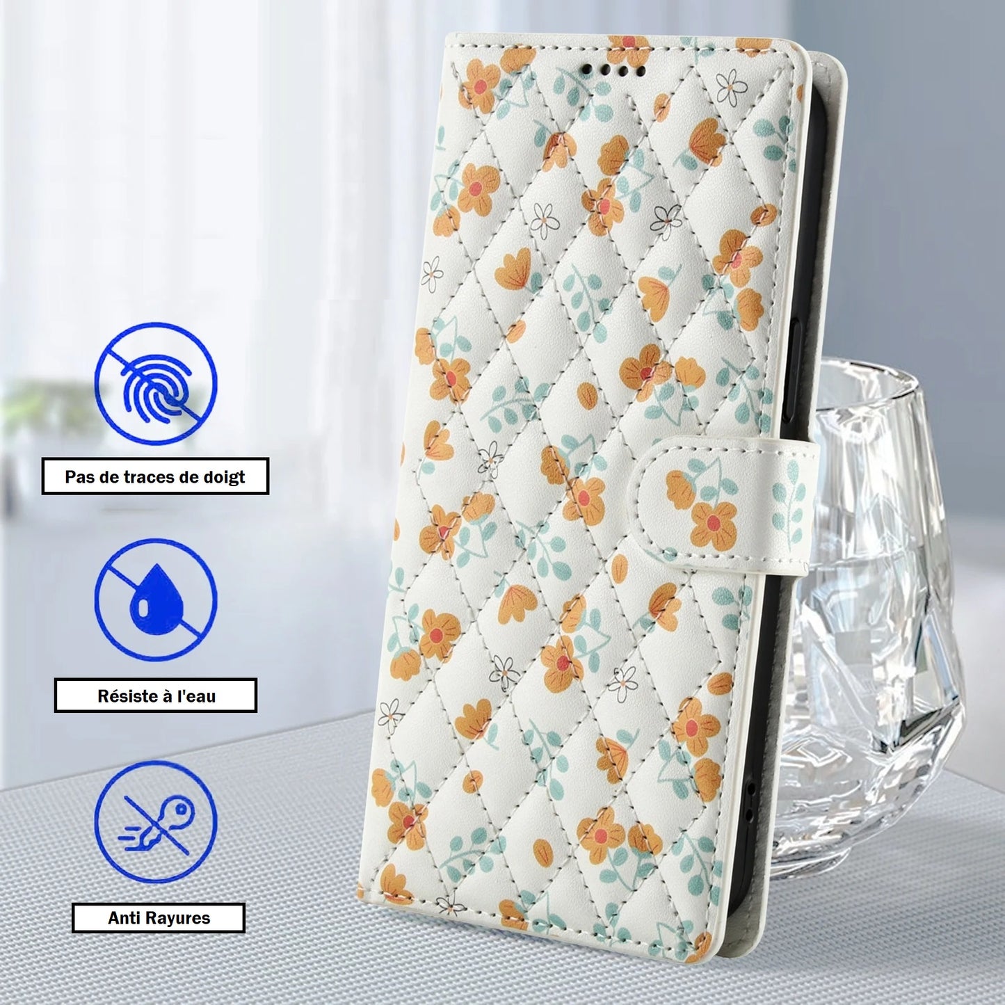 Etui imprimé floral à fermeture magnétique pour Xiaomi (série Poco)
